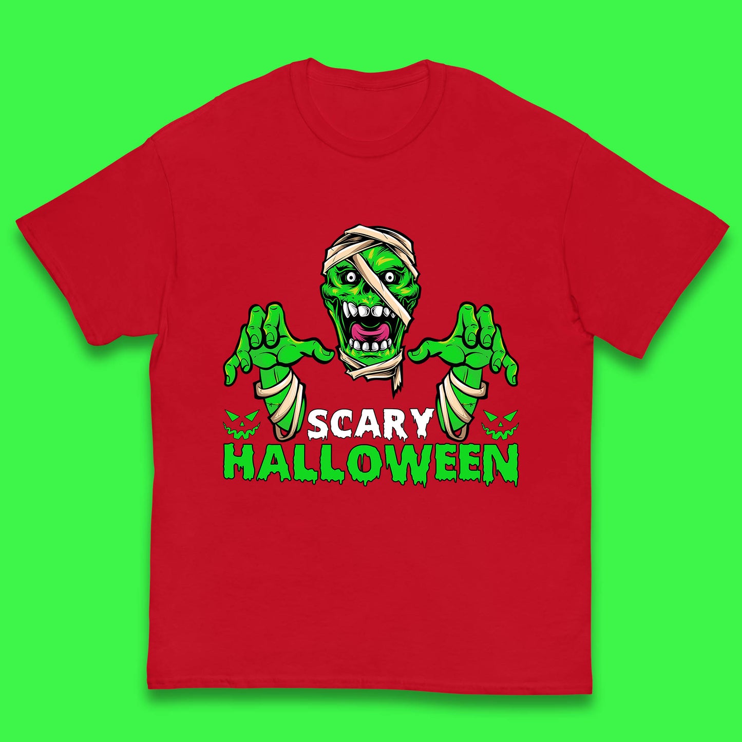 Scary Halloween Skull Zombie Mummy Horror Monster Zombie Hands Scary Vibes Kids T Shirt