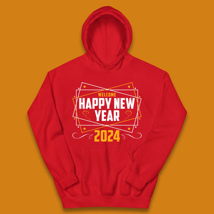 Welcome Happy New Year 2024 Kids Hoodie