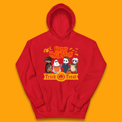 Happy Halloween Trick Or Treat Chibi Horror Movie Characters Killer Kids Hoodie