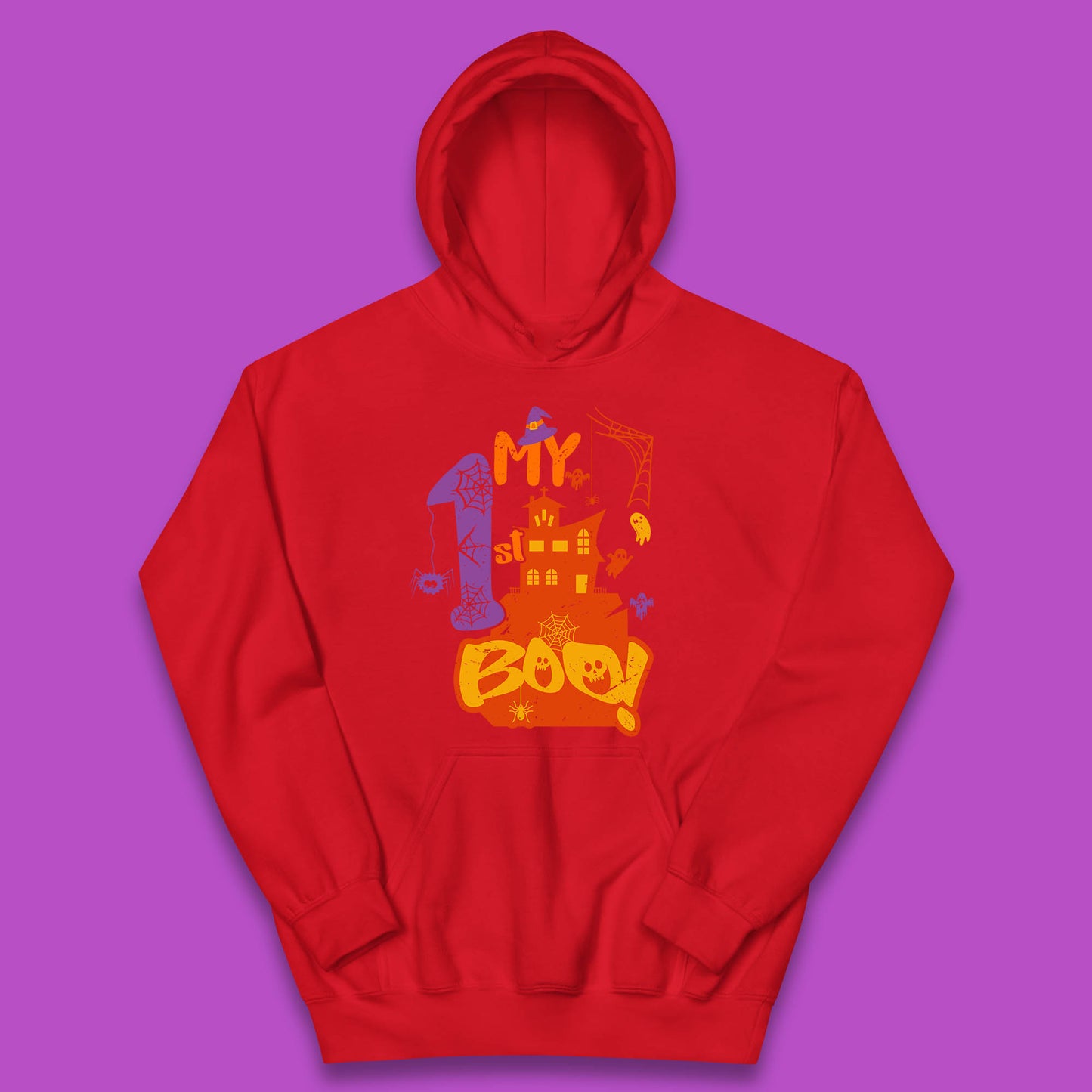 My 1st Boo Halloween Horror Scary Witch House Spooky Season Kids Hoodie