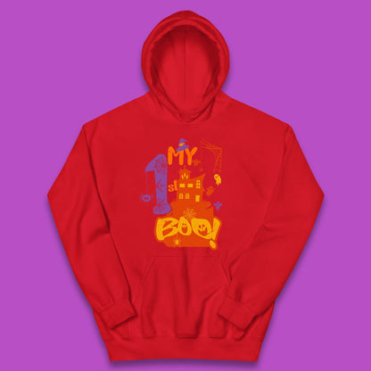 My 1st Boo Halloween Horror Scary Witch House Spooky Season Kids Hoodie