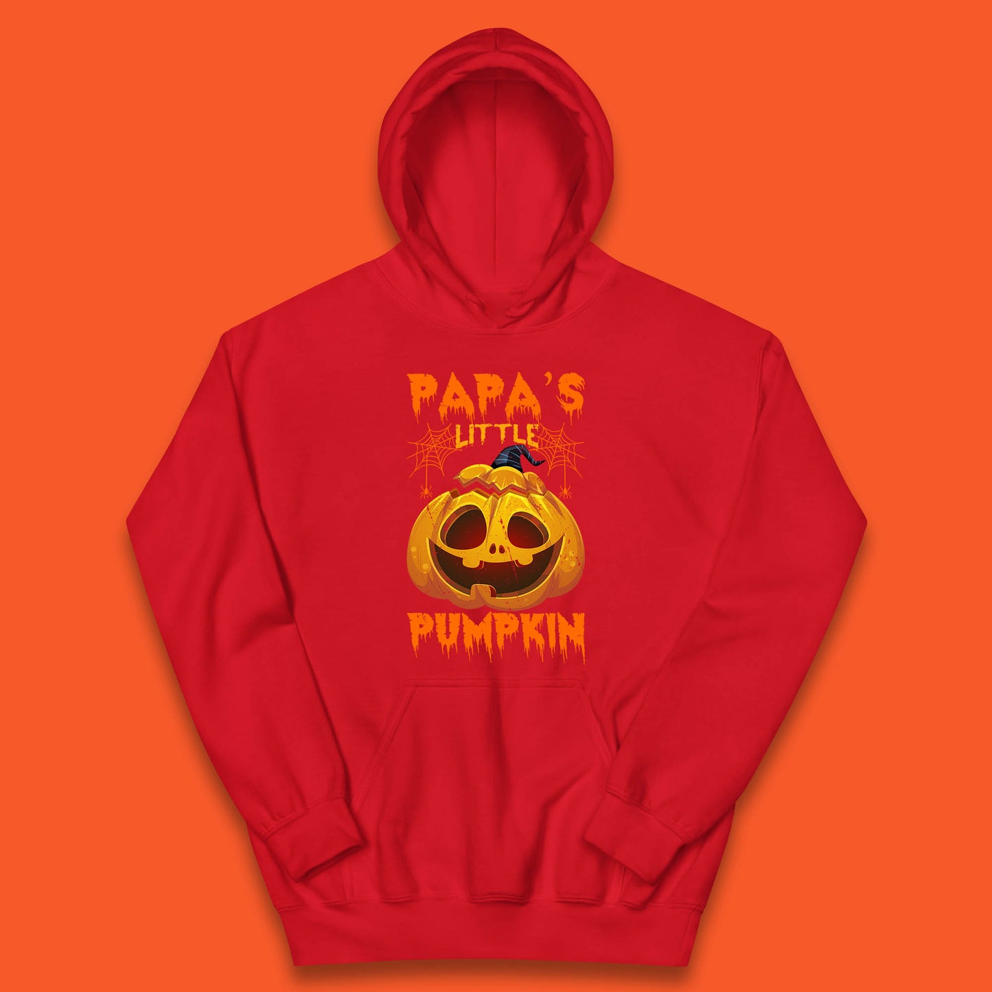 Papa's Little Pumpkin Halloween Jack-o-lantern Witch Hat Scary Evil Pumpkin Kids Hoodie