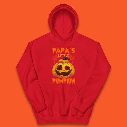 Papa's Little Pumpkin Halloween Jack-o-lantern Witch Hat Scary Evil Pumpkin Kids Hoodie