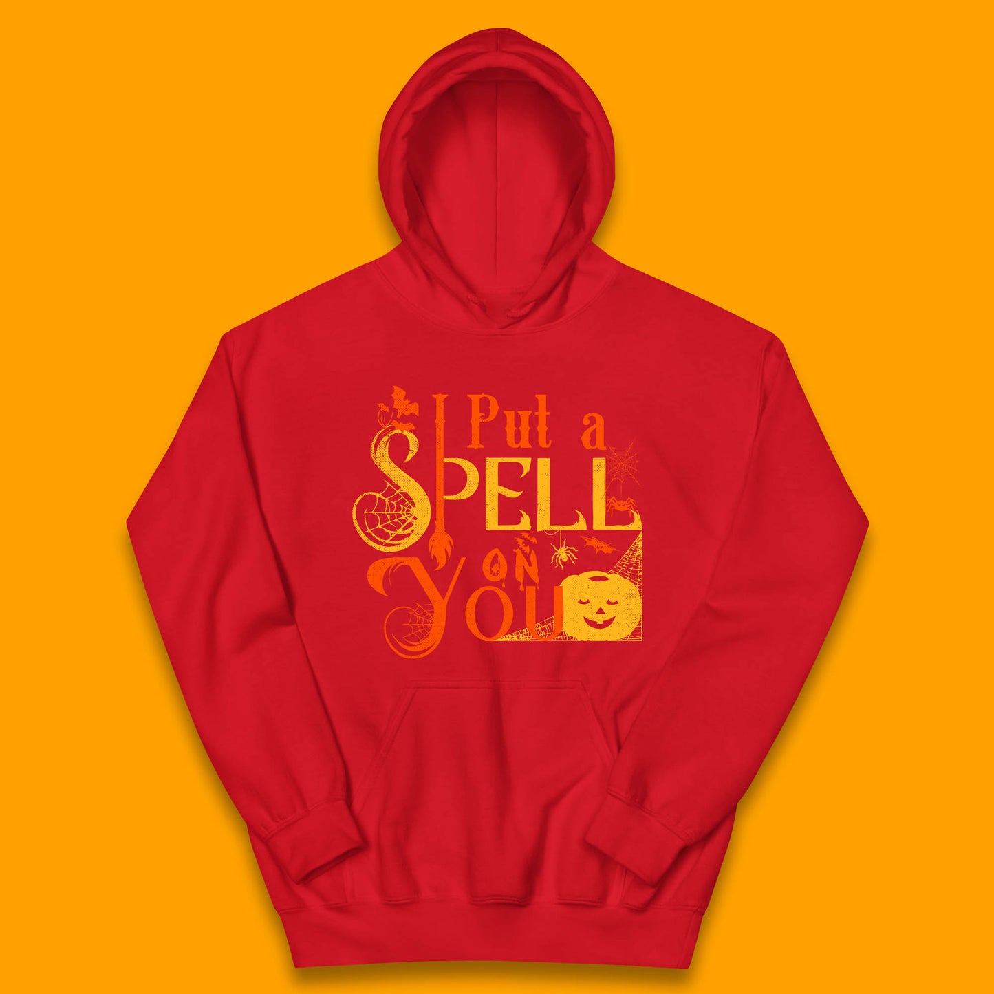 I Put a Spell on You Witch Broom Horror Spooky Scary Halloween Costume Kids Hoodie