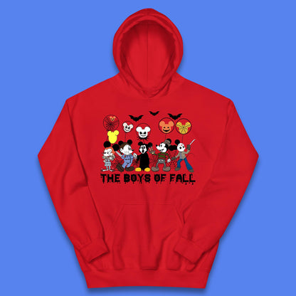The Boys Of Fall Halloween Disney Mickey Mouse & Friends Horror Movie Characters Kids Hoodie