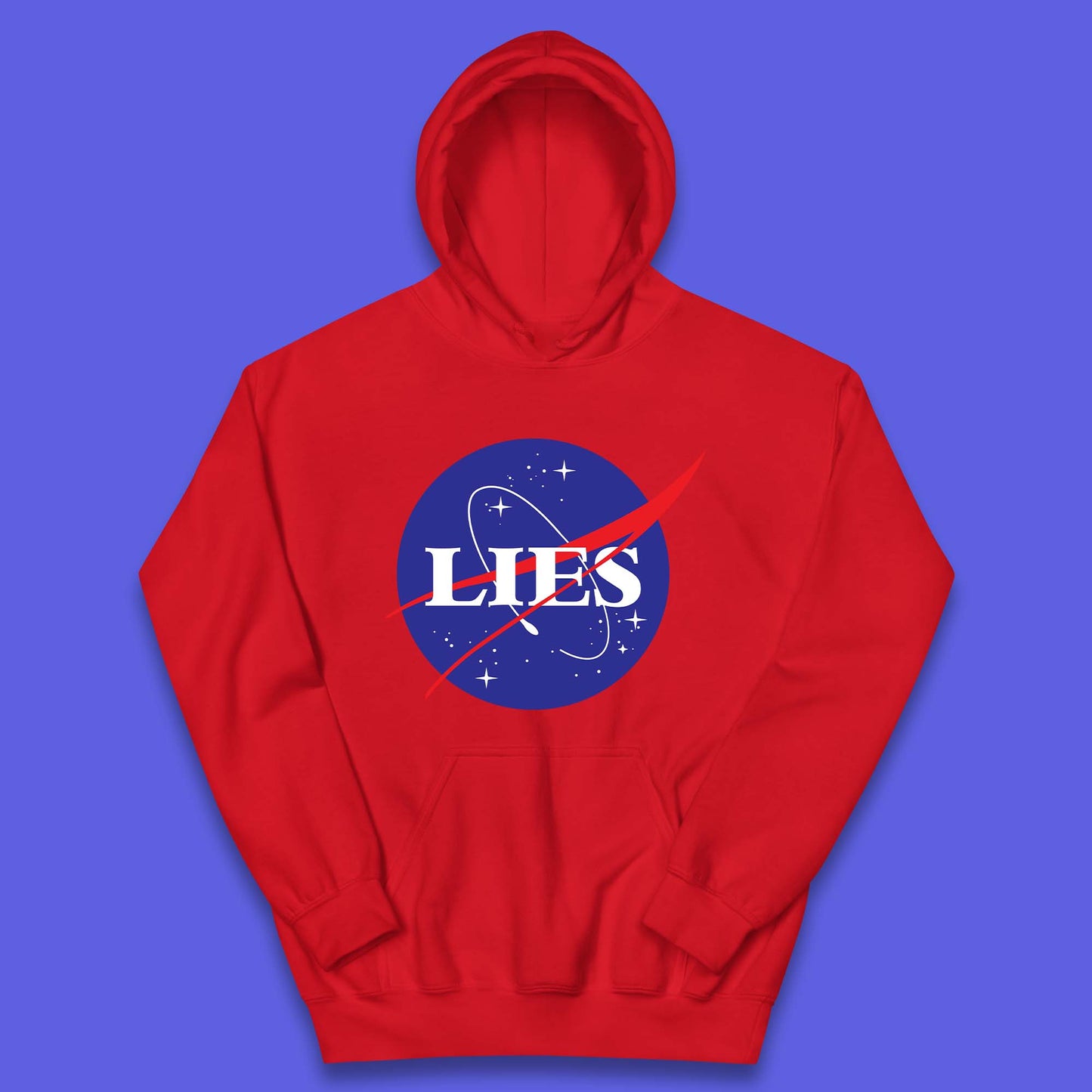 NASA Lies Logo Parody Kids Hoodie