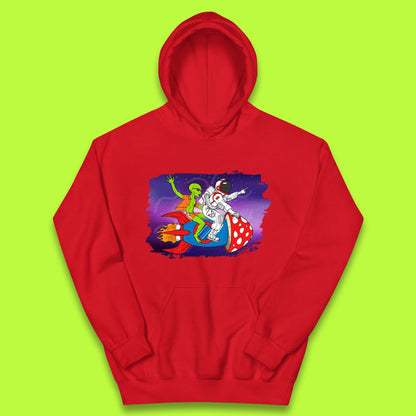 Alien & Astronaut Rocket Ship Kids Hoodie