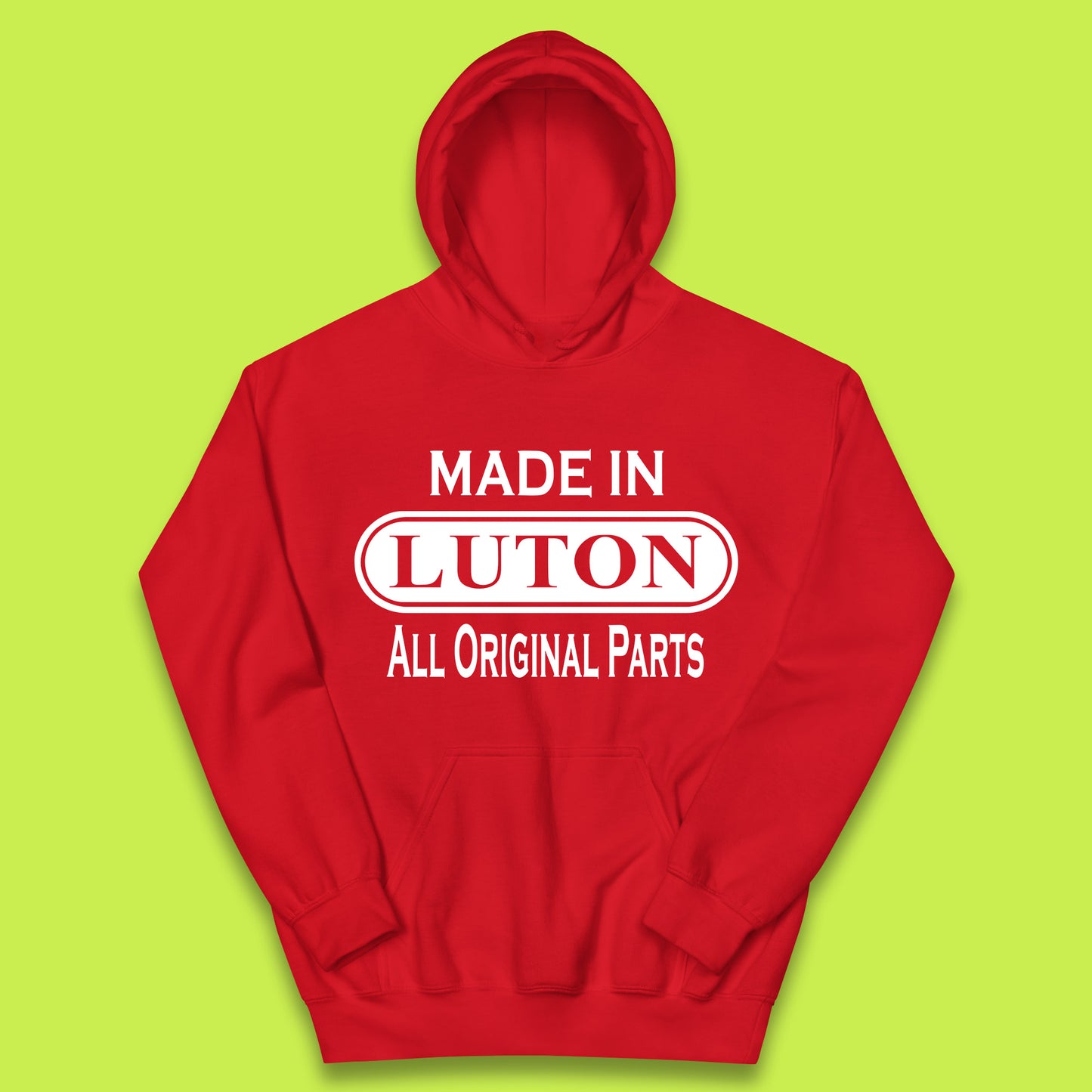 Made In Luton All Original Parts Vintage Retro Birthday Town In Bedfordshire, England Gift Kids Hoodie
