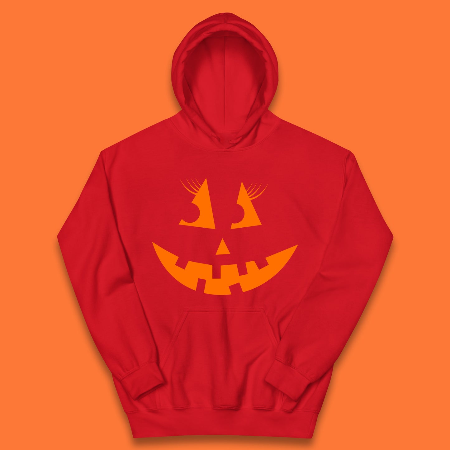 Halloween Pumpkin Jack-o-lantern Girl Evil Scary Horror Smile Face Kids Hoodie