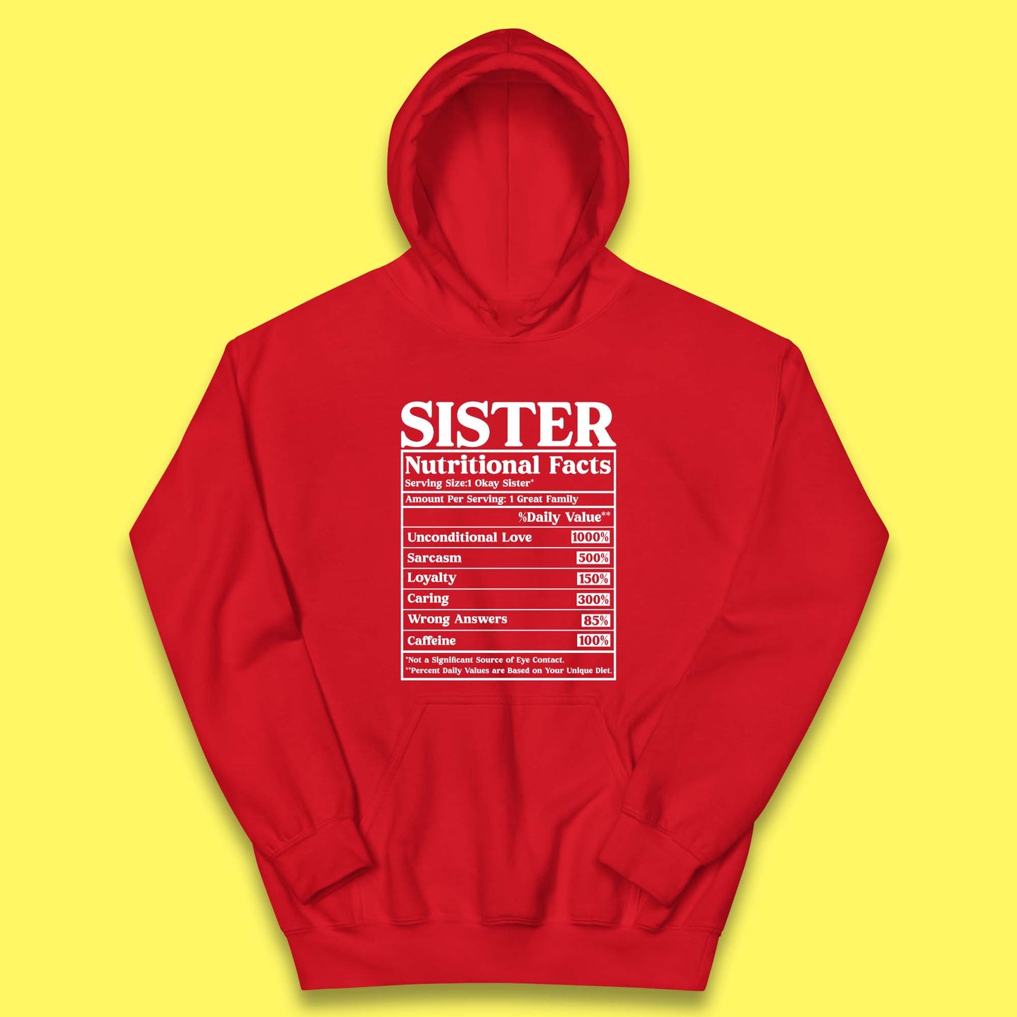 Sister Nutrition Facts Kids Hoodie