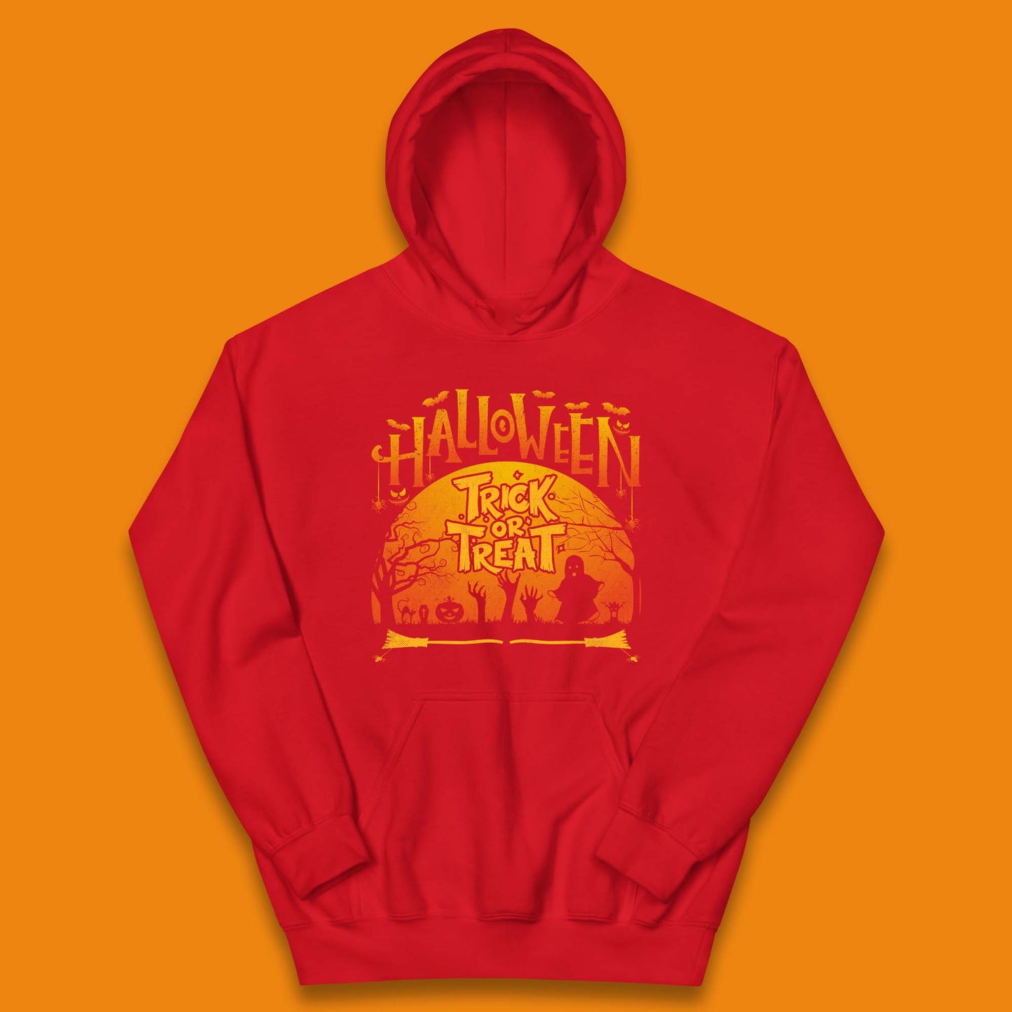 Halloween Trick Or Treat Horror Boo Ghost Creepy Zombie Hands Out Of Graveyard Kids Hoodie