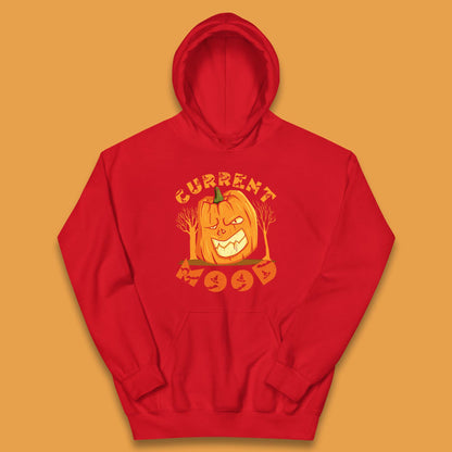 Current Mood Halloween Pumpkin Evil Scary Smile Horror Jack-o-Lantern Kids Hoodie