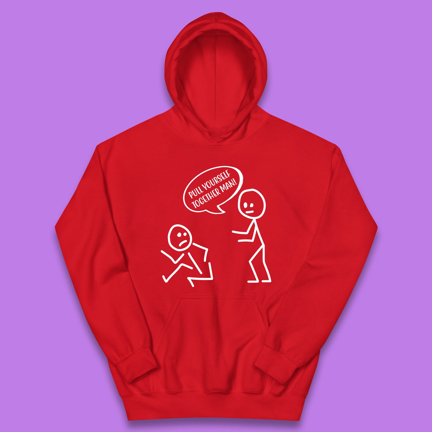 Pull Yourself Together Man! Novelty Sarcastic Funny Stick Figure Kids Hoodie