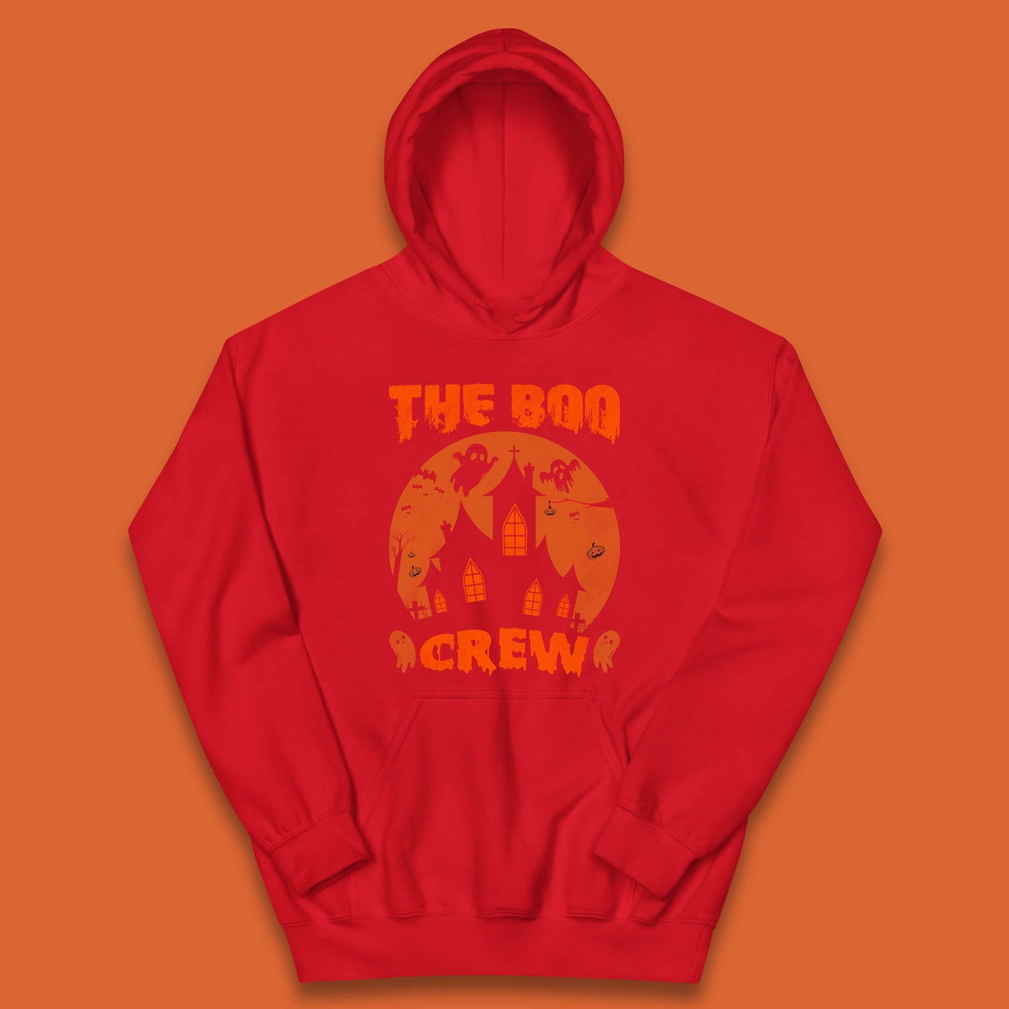 The Boo Crew Halloween Boo Squad Matching Costume Haunted House Horror Boo Ghost Kids Hoodie