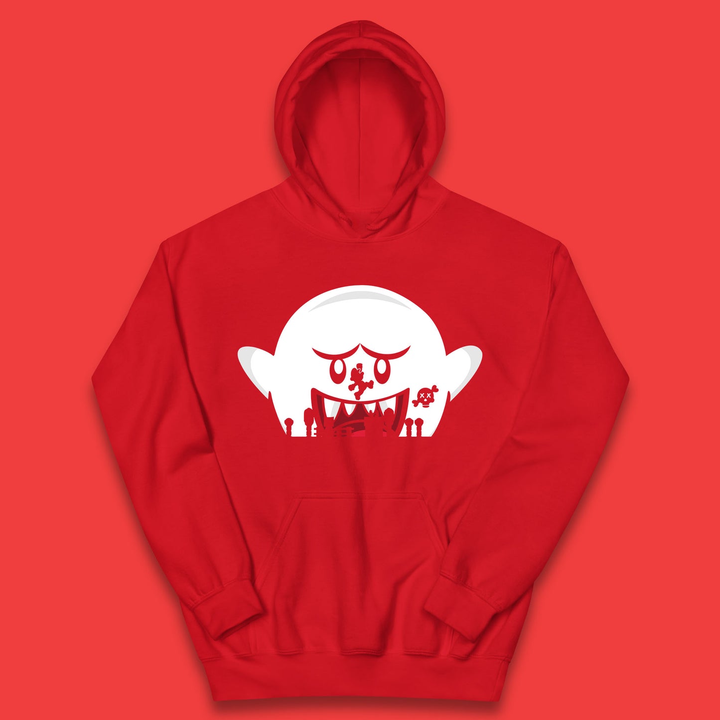 Super Mario Boo Trick Or Treat Halloween Nintendo Mario Iconic Ghost Boo Kids Hoodie