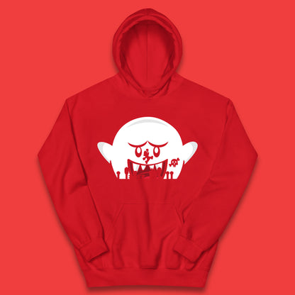 Super Mario Boo Trick Or Treat Halloween Nintendo Mario Iconic Ghost Boo Kids Hoodie