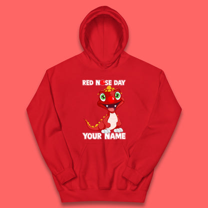 Personalised Red Nose Day Dragon Kids Hoodie