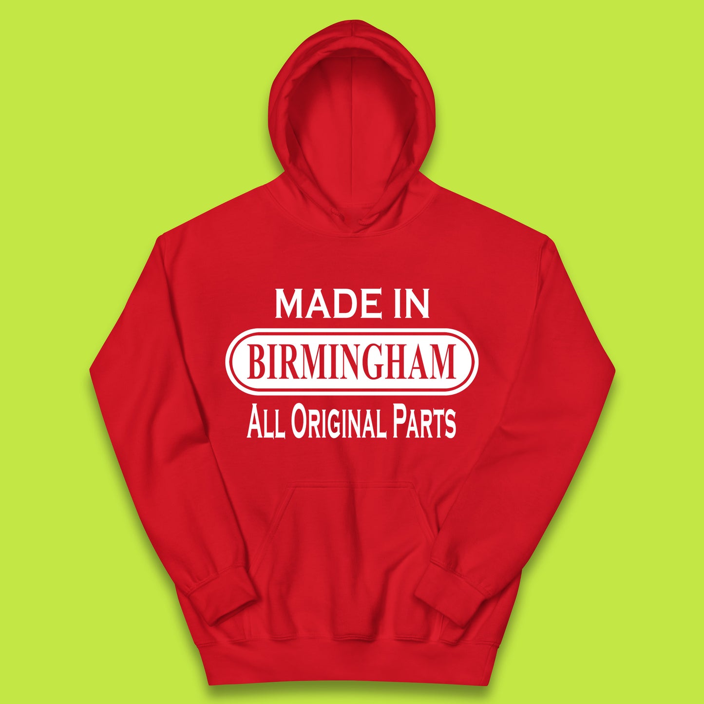 Made In Birmingham All Original Parts Vintage Retro Birthday City In England Gift Kids Hoodie