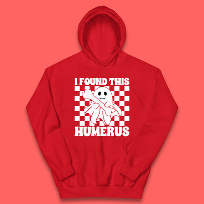 I Found This Humerus Halloween Bone Joke Funny Ghost Halloween Costume Kids Hoodie