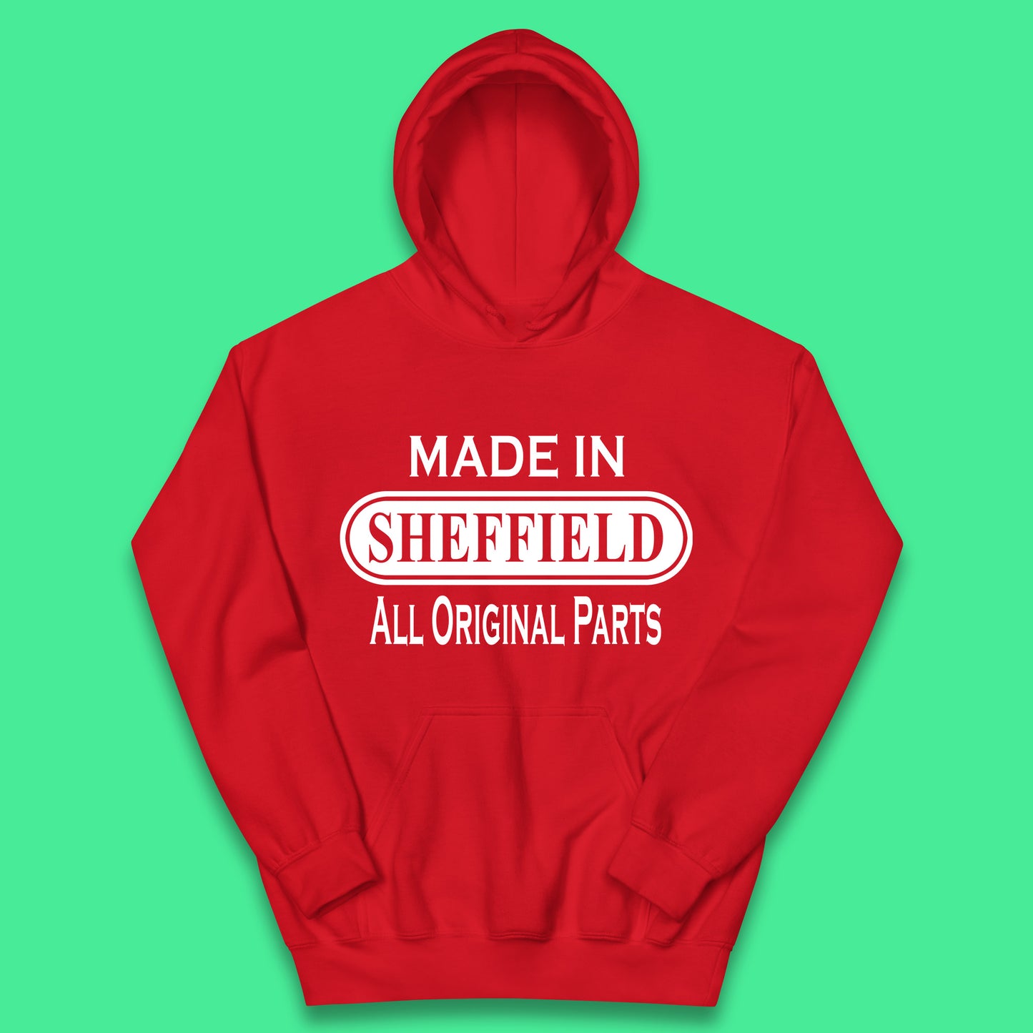 Made In Sheffield All Original Parts Vintage Retro Birthday City in South Yorkshire, England Gift Kids Hoodie