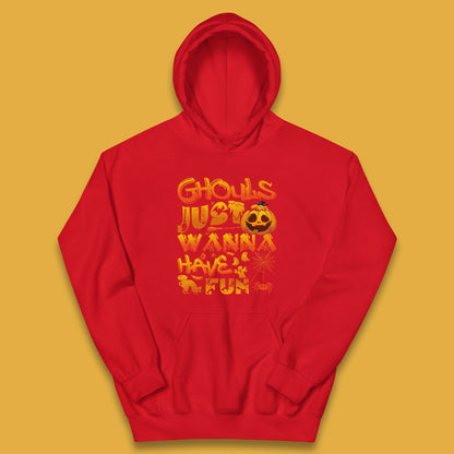 Ghouls Just Wanna Have Fun Halloween Disco Ghost Ghouls Night Out Spooky Season Kids Hoodie