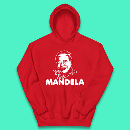 Mandela Portrait Art Black Lives Matter Nelson Mandela International Day Kids Hoodie