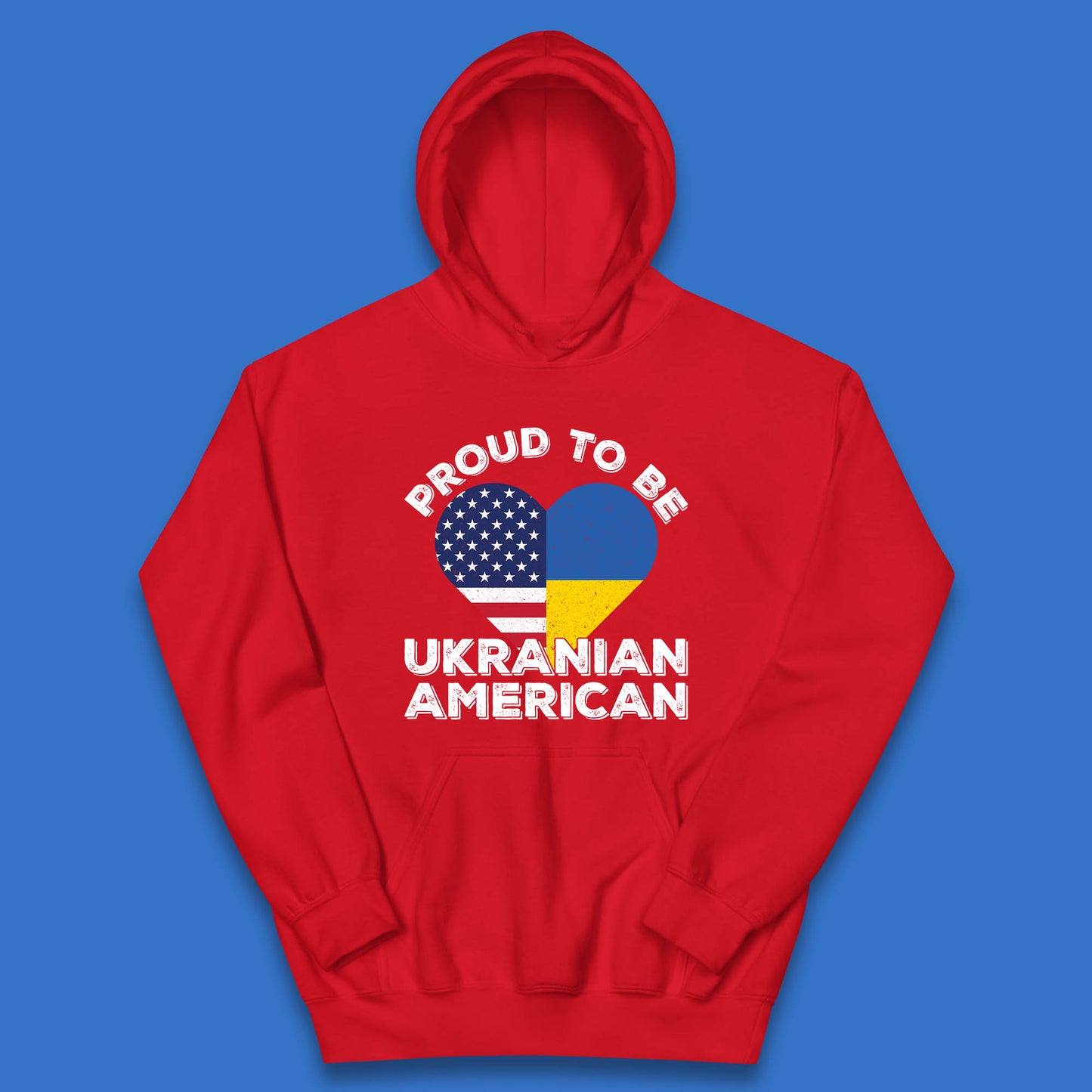 Proud To Be Ukrainian American Patriotic Ukraine And USA Ukrainian Flag Kids Hoodie