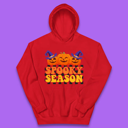 Spooky Season Halloween Jack-O-Lantern Pumpkins Spooky Vibes Kids Hoodie