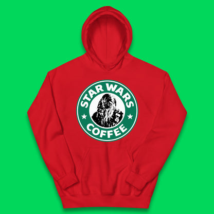 Chewbacca Star Wars Coffee Sci-fi Action Adventure Movie Character Starbucks Coffee Spoof 46th Anniversary Kids Hoodie