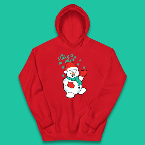 Make A Wish Snowman Christmas Kids Hoodie