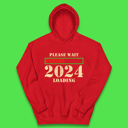 Please Wait 2024 Loading Kids Hoodie