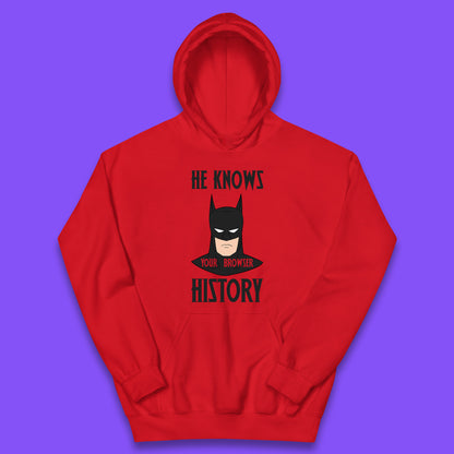 Batman He Knows Your Browser History DC Comics Superhero Comic Book Character Kids Hoodie