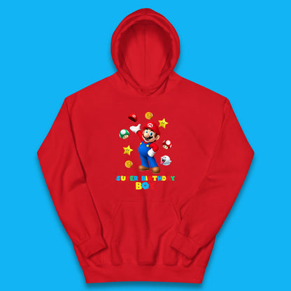 Super Birthday Boy Super Mario Game Series Mario Bros Super Mario Theme Birthday Party Kids Hoodie