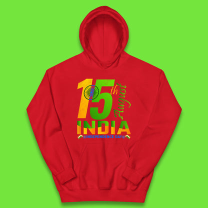 15th August India Independence Day Patriotic Indian Flag Indian Pride Kids Hoodie