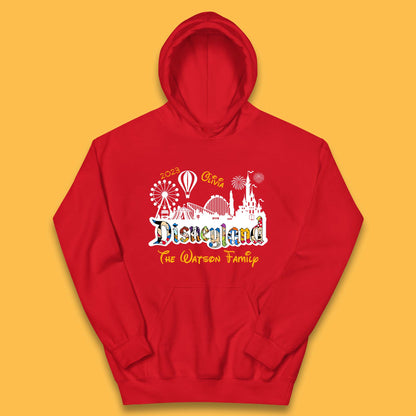 Personalised Disneyland Family Vacation Your Name Disneyland Castle Disneyworld Trip Kids Hoodie