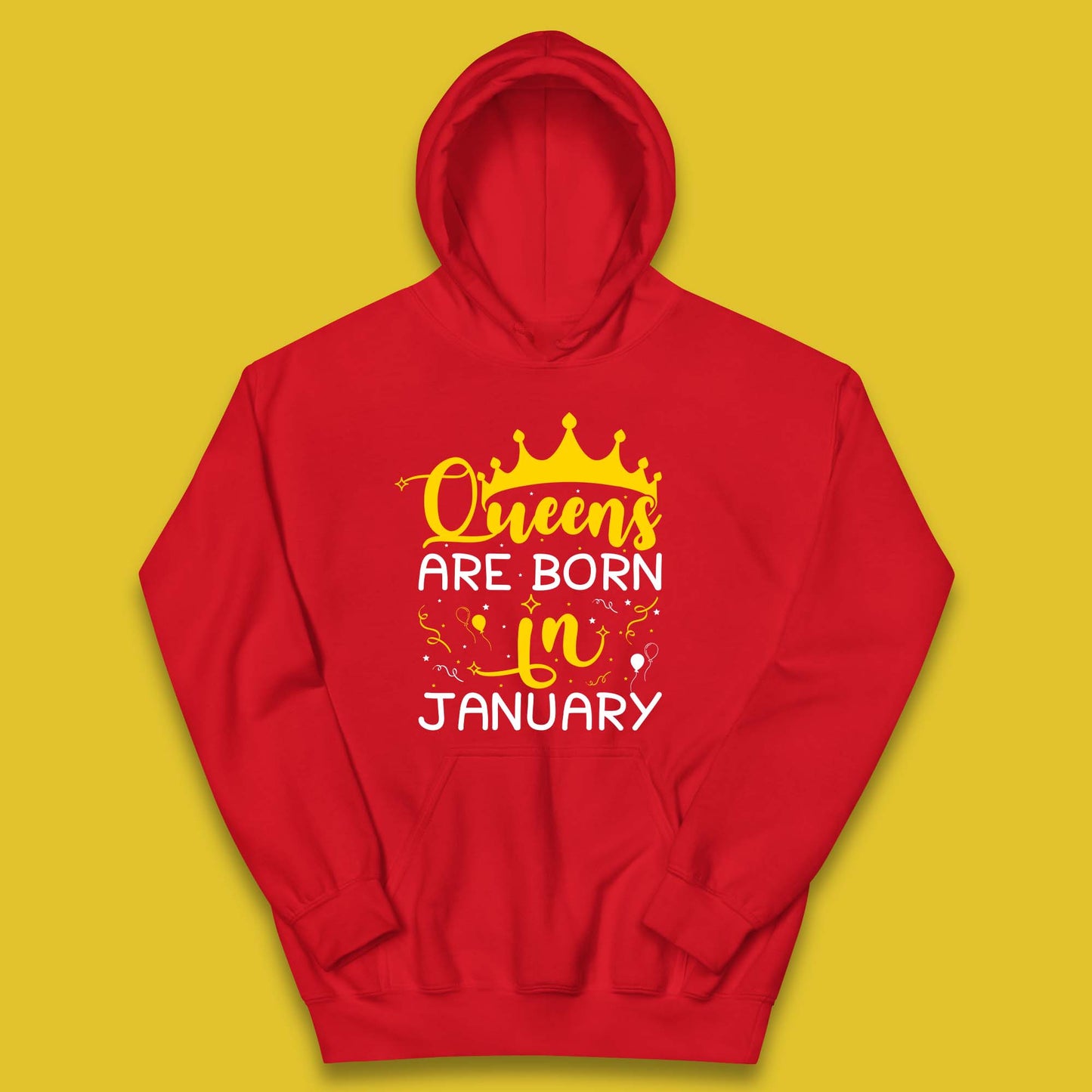 Queens Are Born In January Kids Hoodie