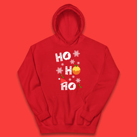 Ho Ho Ho Christmas Santa Hat Happy Christmas Pudding Xmas Festive Kids Hoodie