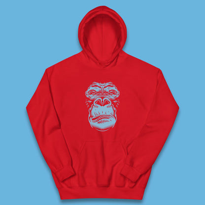 Angry Gorilla Face Scary Wild Angry Monkey Kids Hoodie