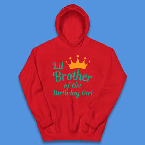 Lil Brother Of The Birthday Girl Kids Hoodie