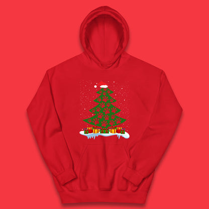 christmas tree with paw prints of dogs hoodie