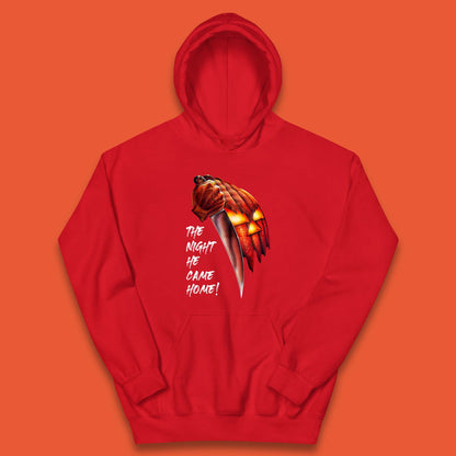The Night He Came Home Michael Myers Happy Halloween Pumpkin Jack-o'-lantern Kids Hoodie