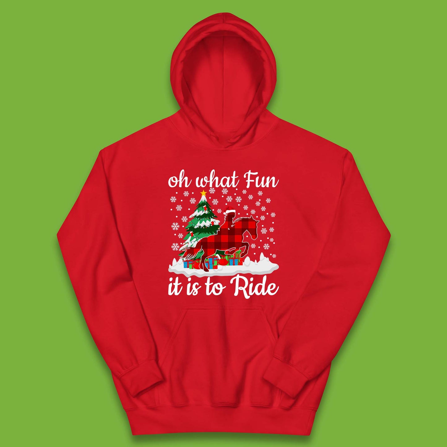 horse riding christmas kids hoodie
