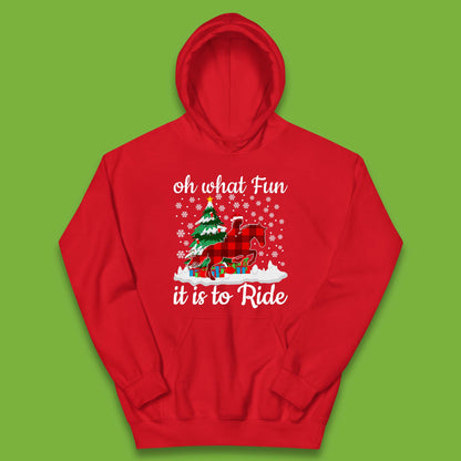 horse riding christmas kids hoodie