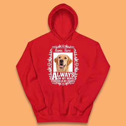 Personalised Pet Always On My Mind Forever In My Heart Custom Photo Memorial Kids Hoodie