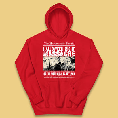 Vintage Halloween Night Massacre 1978 Halloween Newspaper Horror Michael Myers Kids Hoodie
