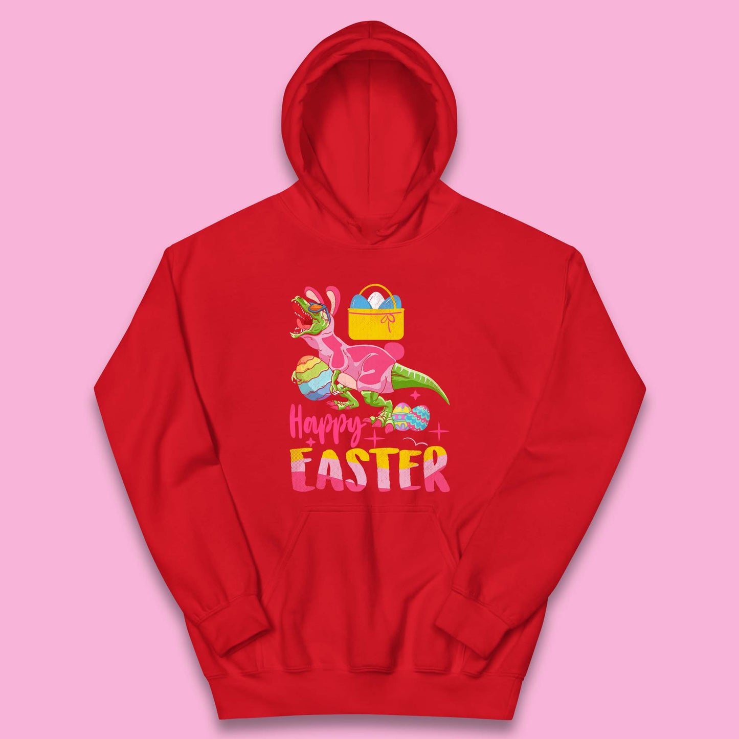 Happy Dinosaur Easter Kids Hoodie