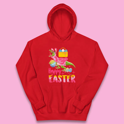 Happy Dinosaur Easter Kids Hoodie