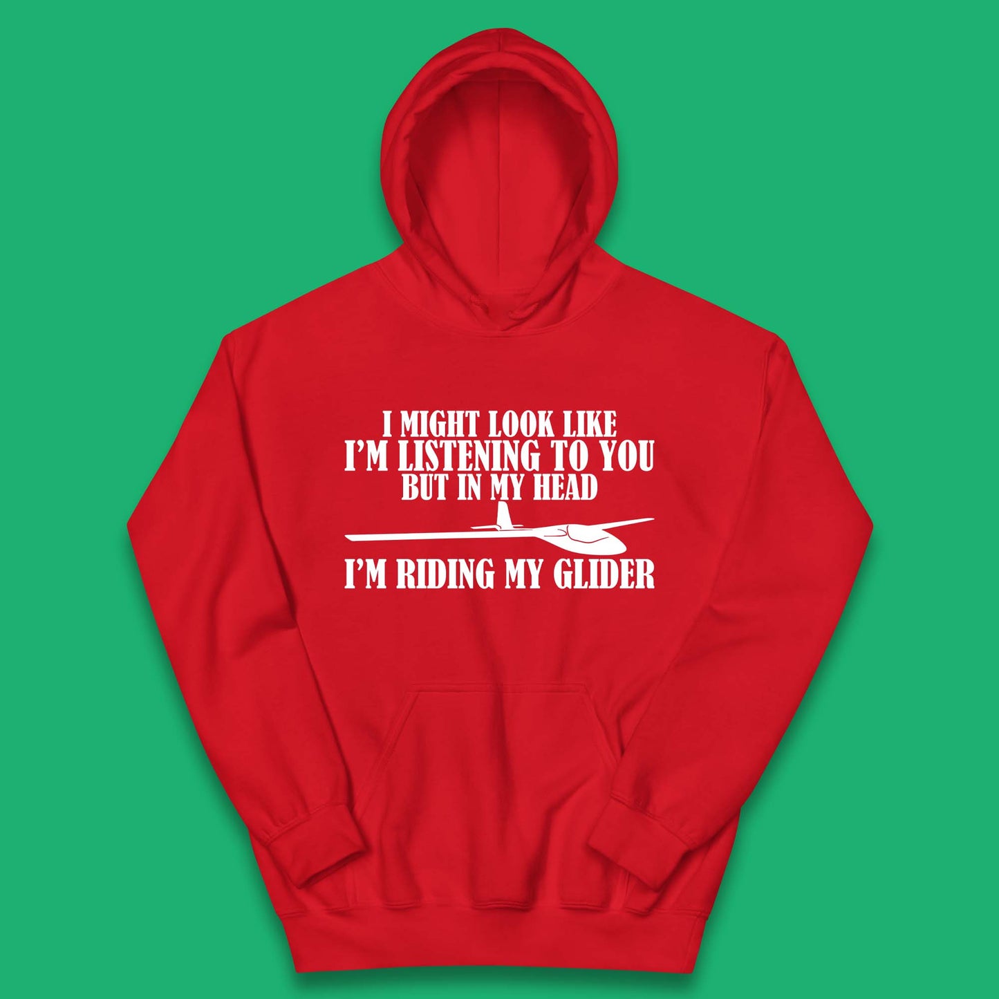 In My Head I'm Riding My Glider Kids Hoodie