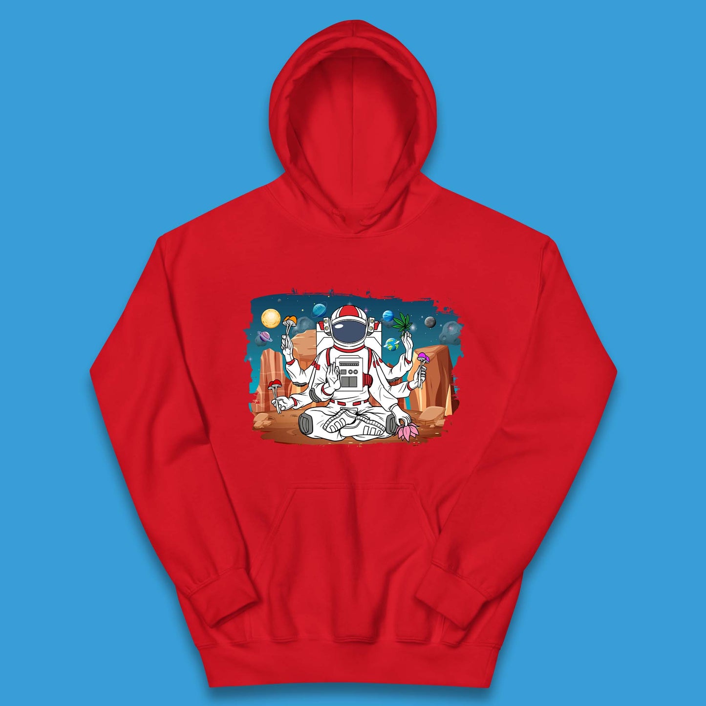 Meditating Astronaut Yoga Kids Hoodie