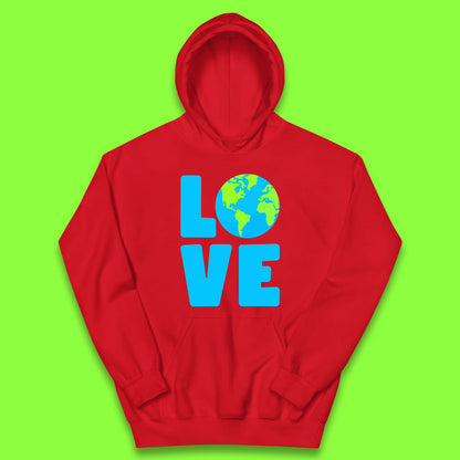 Love Earth Day Environmental Climate Change Save The Planet Kids Hoodie